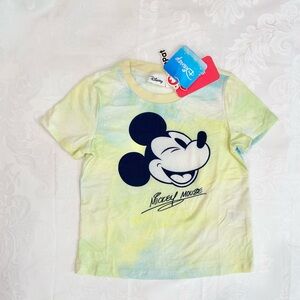 Disney Mickey Mouse Yellow Kids Shirts (Tie-dye Gradient)